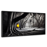 Cuadros Decorativos Canvas Revolution | Bosque Iluminado | Panoramico | Portada | Marco Plateado