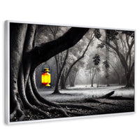 Cuadros Decorativos Canvas Revolution | Bosque Iluminado | Rectangular | Portada | Marco Blanco