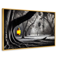 Cuadros Decorativos Canvas Revolution | Bosque Iluminado | Rectangular | Portada | Marco Dorado