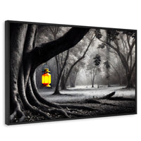 Cuadros Decorativos Canvas Revolution | Bosque Iluminado | Rectangular | Portada | Marco Negro
