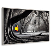 Cuadros Decorativos Canvas Revolution | Bosque Iluminado | Rectangular | Portada | Marco Plateado