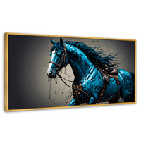 Cuadros Decorativos Canvas Revolution | Brillo Azul Equino | Panoramico | Portada | Marco Madera