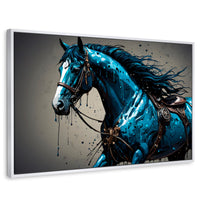 Cuadros Decorativos Canvas Revolution | Brillo Azul Equino | Rectangular | Portada | Marco Blanco