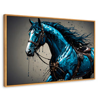 Cuadros Decorativos Canvas Revolution | Brillo Azul Equino | Rectangular | Portada | Marco Madera