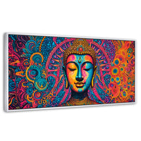 Cuadros Decorativos Canvas Revolution | Buda Mandala Neon | Panoramico | Portada