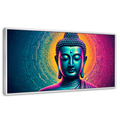 Cuadros Decorativos Canvas Revolution | Buda Sobre Universo | Panoramico | Portada | Marco Dorado