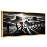Cuadros Decorativos Canvas Revolution | Buzon En La Pradera | Panoramico | Portada | Marco Madera
