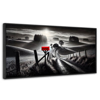 Cuadros Decorativos Canvas Revolution | Buzon En La Pradera | Panoramico | Portada | Marco Plateado