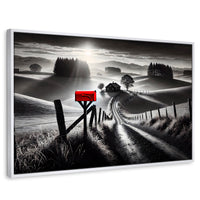Cuadros Decorativos Canvas Revolution | Buzon En La Pradera | Rectangular | Portada | Marco Blanco
