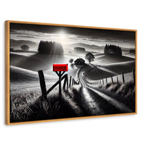 Cuadros Decorativos Canvas Revolution | Buzon En La Pradera | Rectangular | Portada | Marco Madera