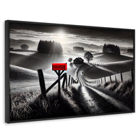 Cuadros Decorativos Canvas Revolution | Buzon En La Pradera | Rectangular | Portada | Marco Negro