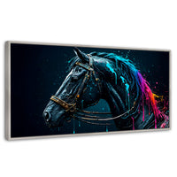 Cuadros Decorativos Canvas Revolution | Caballo Cosmico | Panoramico | Portada | Marco Blanco
