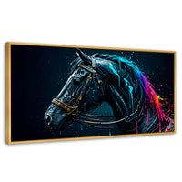 Cuadros Decorativos Canvas Revolution | Caballo Cosmico | Panoramico | Portada | Marco Madera