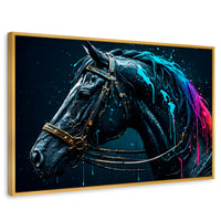 Cuadros Decorativos Canvas Revolution | Caballo Cosmico | Rectangular | Portada | Marco Dorado