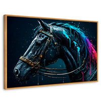 Cuadros Decorativos Canvas Revolution | Caballo Cosmico | Rectangular | Portada | Marco Madera
