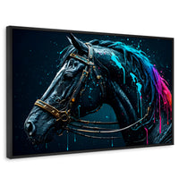 Cuadros Decorativos Canvas Revolution | Caballo Cosmico | Rectangular | Portada | Marco Negro