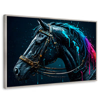 Cuadros Decorativos Canvas Revolution | Caballo Cosmico | Rectangular | Portada | Marco Plateado