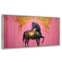 Cuadros Decorativos Canvas Revolution | Caballo Oro Rosa | Panoramico | Portada