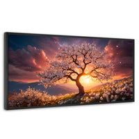 Cuadros Decorativos Canvas Revolution | Calido Resplandor | Panoramico | Portada | Marco Negro