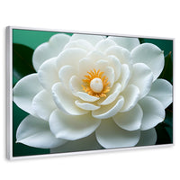 Cuadros Decorativos Canvas Revolution | Camelia Eterna Flor | Rectangular | Portada | Marco Blanco