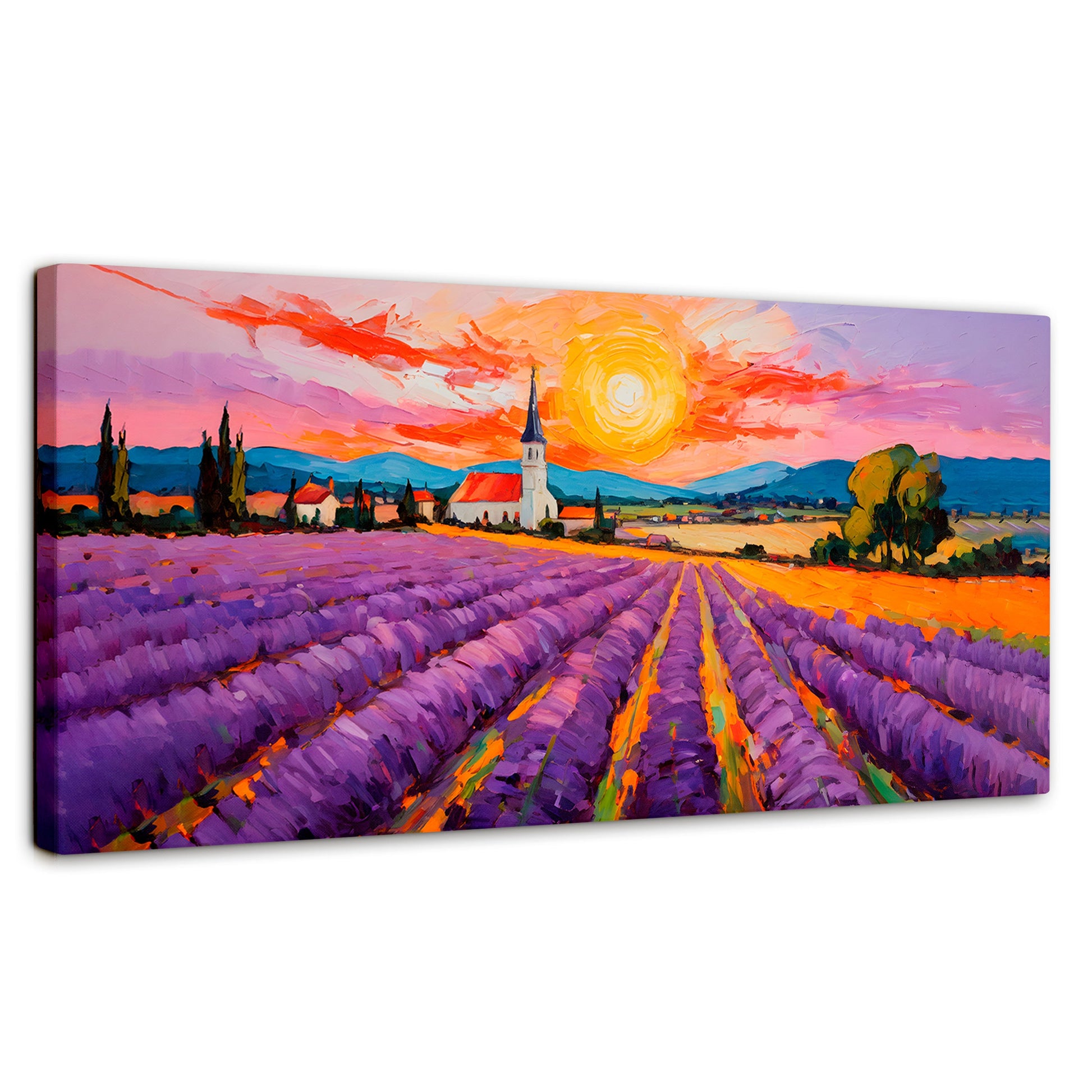 Cuadros Decorativos Canvas Revolution | Campo Lavanda Sun | Panoramico | Portada