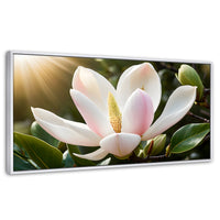 Cuadros Decorativos Canvas Revolution | Canto De Magnolia | Panoramico | Portada | Marco Blanco