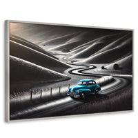 Cuadros Decorativos Canvas Revolution | Carretera Celeste | Rectangular | Portada | Marco Plateado