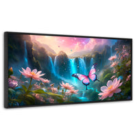 Cuadros Decorativos Canvas Revolution | Cascada De Alas | Panoramico | Portada | Marco Plateado