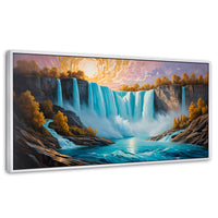 Cuadros Decorativos Canvas Revolution | Cascada Dorada Sol | Panoramico | Portada