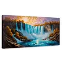 Cuadros Decorativos Canvas Revolution | Cascada Dorada Sol | Panoramico | Portada