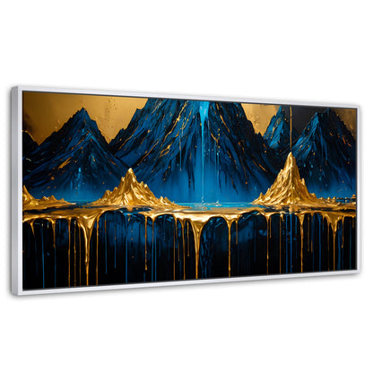 Cuadros Decorativos Canvas Revolution | Cascadas Doradas | Panoramico | Portada | Marco Dorado