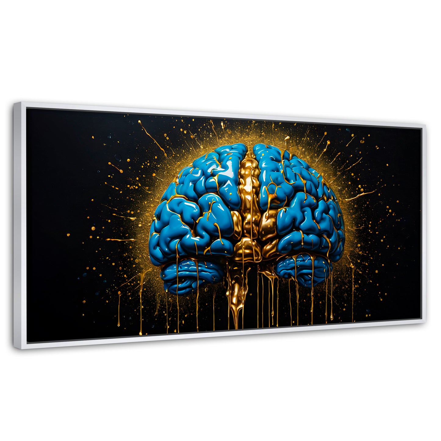 Cuadros Decorativos Canvas Revolution | Cerebro Luminoso | Panoramico | Portada | Marco Dorado