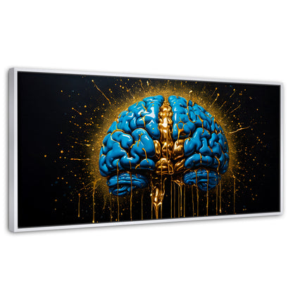 Cuadros Decorativos Canvas Revolution | Cerebro Luminoso | Panoramico | Portada | Marco Dorado