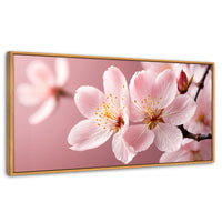 Cuadros Decorativos Canvas Revolution | Cerezo Rosado Flor | Panoramico | Portada | Marco Madera
