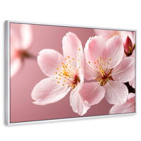 Cuadros Decorativos Canvas Revolution | Cerezo Rosado Flor | Rectangular | Portada | Marco Blanco
