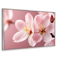 Cuadros Decorativos Canvas Revolution | Cerezo Rosado Flor | Rectangular | Portada | Marco Plateado