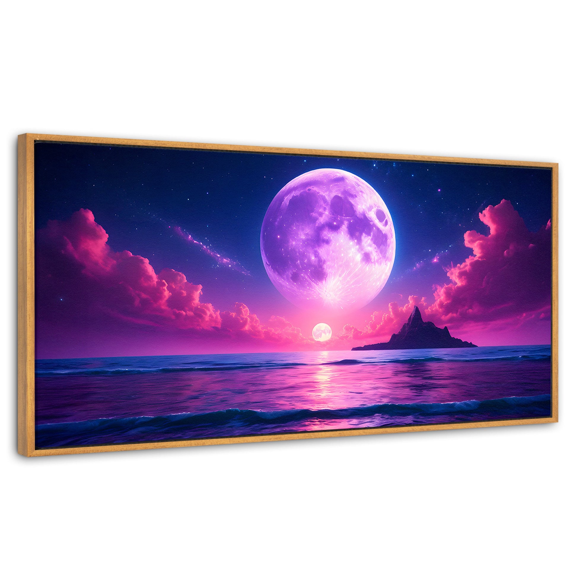 Cuadros Decorativos Canvas Revolution | Cielo Con Luna Rosa | Panoramico | Portada