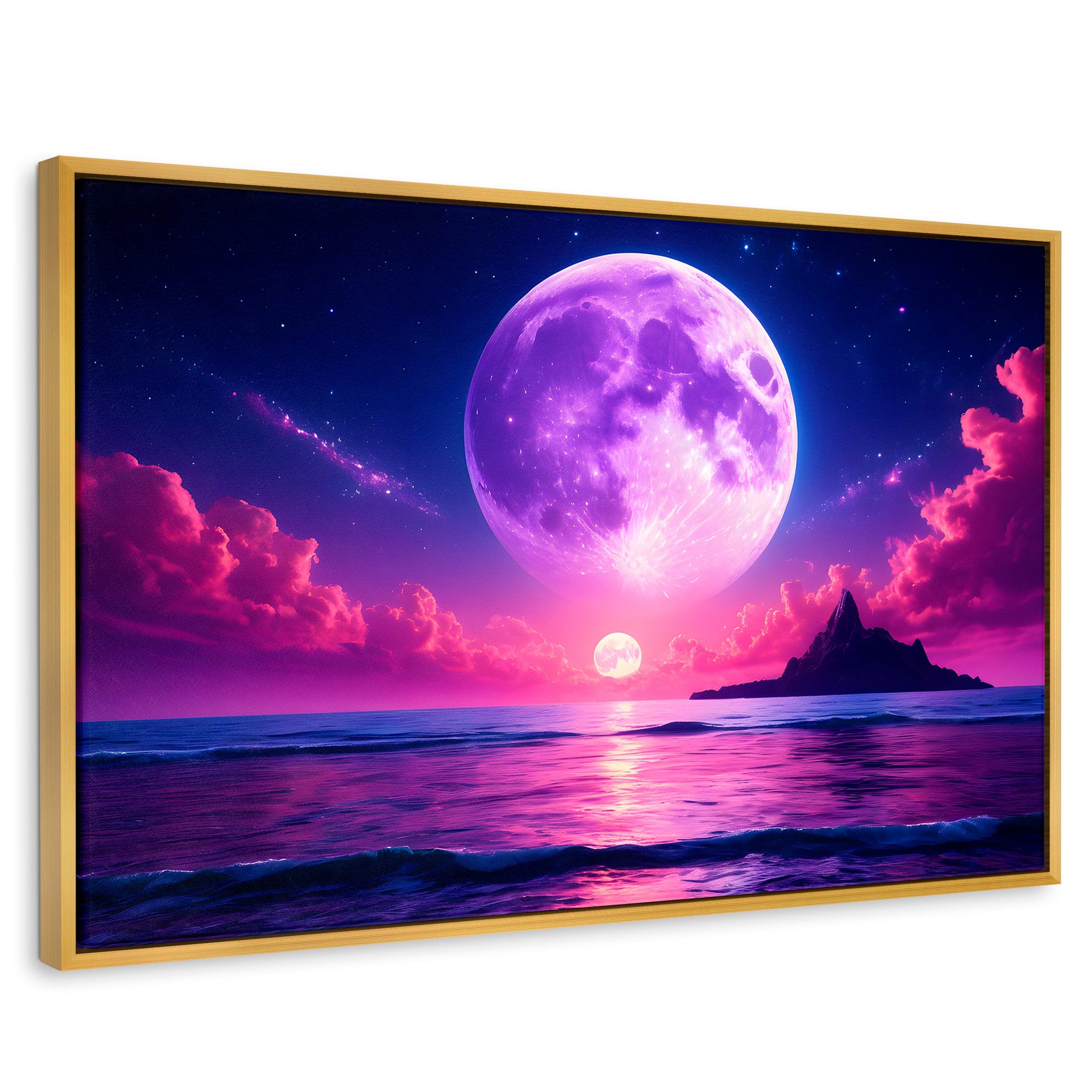 Cuadros Decorativos Canvas Revolution | Cielo Con Luna Rosa | Rectangular | Portada