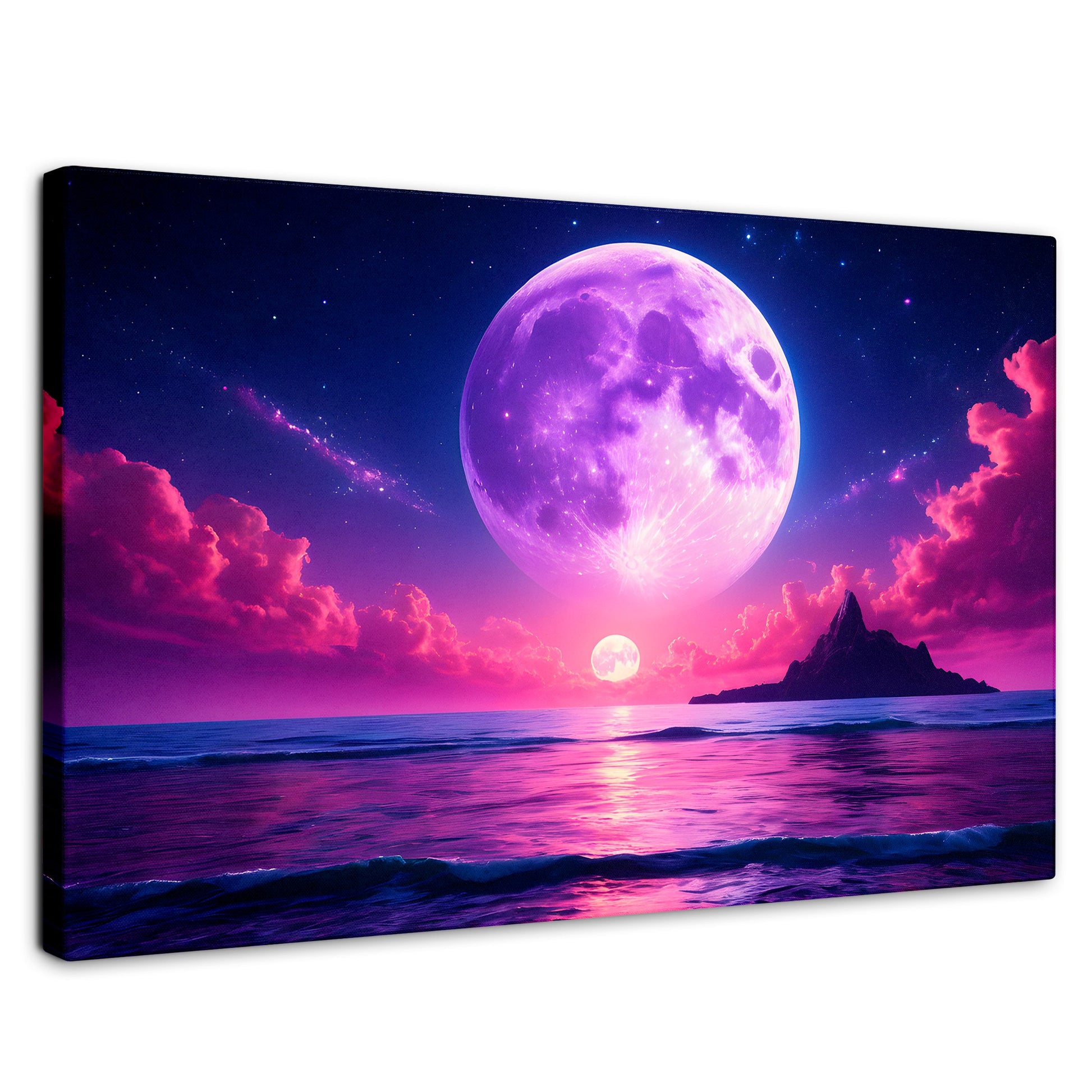 Cuadros Decorativos Canvas Revolution | Cielo Con Luna Rosa | Rectangular | Portada