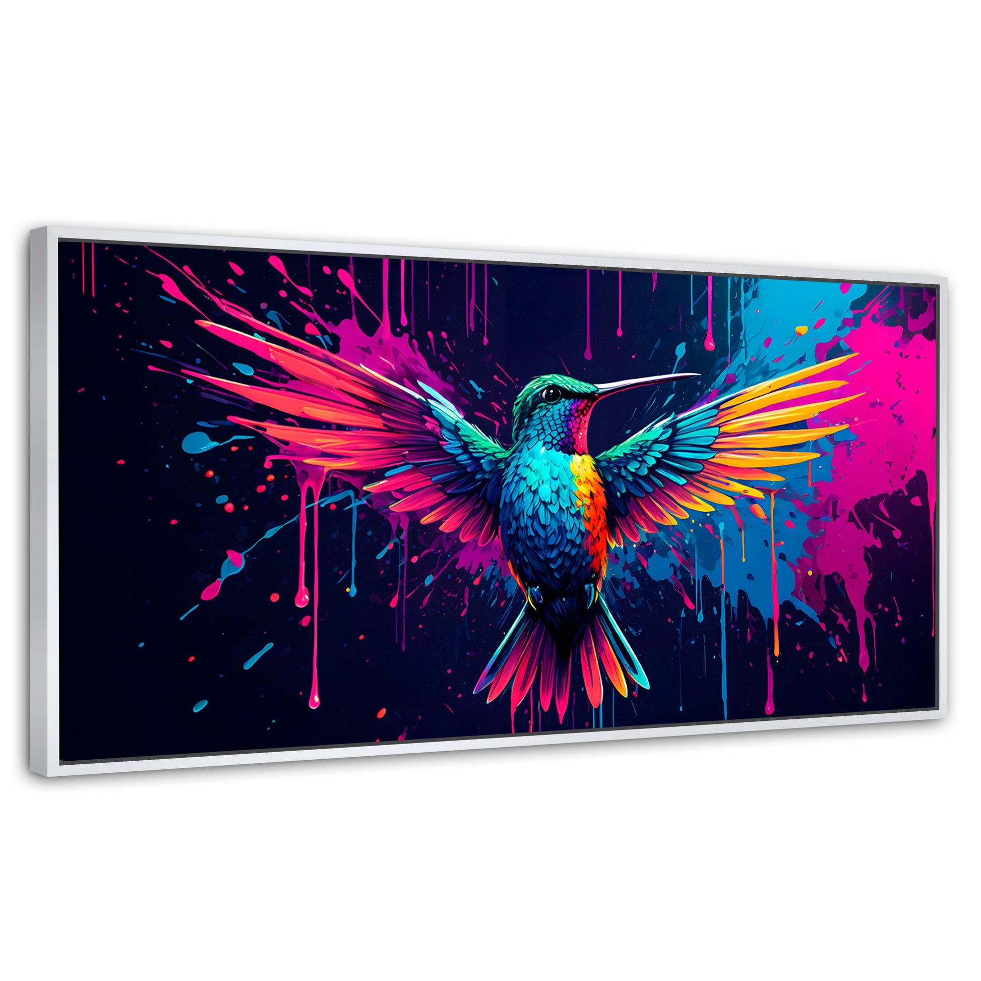 Cuadros Decorativos Canvas Revolution | Colibri Cromatico | Panoramico | Portada | Marco Dorado