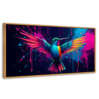 Cuadros Decorativos Canvas Revolution | Colibri Cromatico | Panoramico | Portada | Marco Negro