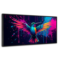 Cuadros Decorativos Canvas Revolution | Colibri Cromatico | Panoramico | Portada | Marco Plateado