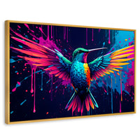 Cuadros Decorativos Canvas Revolution | Colibri Cromatico | Rectangular | Portada | Marco Dorado