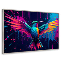 Cuadros Decorativos Canvas Revolution | Colibri Cromatico | Rectangular | Portada | Marco Plateado