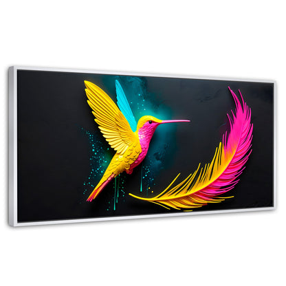 Cuadros Decorativos Canvas Revolution | Colibri De Luz | Panoramico | Portada | Marco Dorado