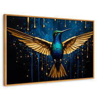 Cuadros Decorativos Canvas Revolution | Colibri Destellos | Rectangular | Portada | Marco Madera