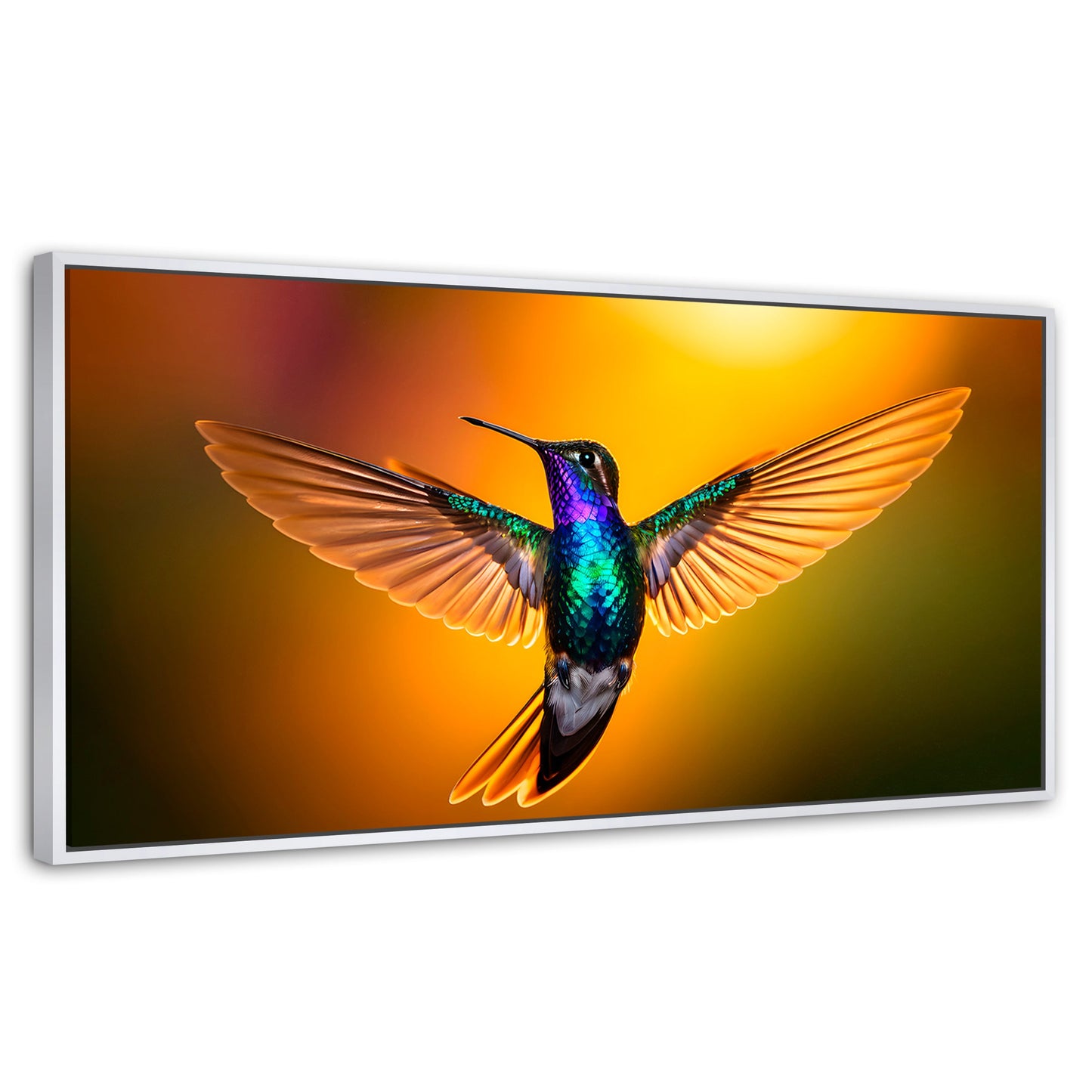 Cuadros Decorativos Canvas Revolution | Colibri Encantado | Panoramico | Portada | Marco Dorado