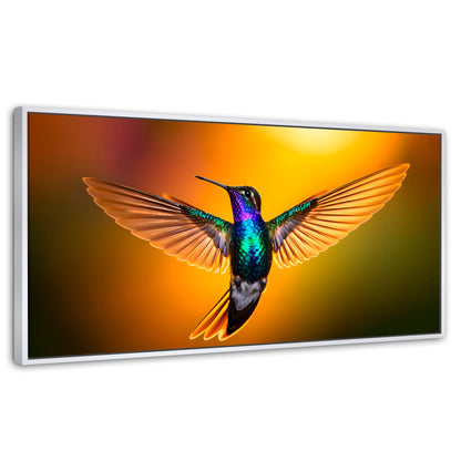 Cuadros Decorativos Canvas Revolution | Colibri Encantado | Panoramico | Portada | Marco Dorado