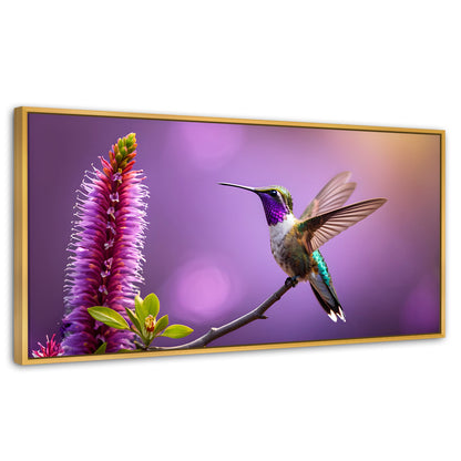 Cuadros Decorativos Canvas Revolution | Colibri Floresta | Panoramico | Portada | Marco Madera