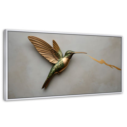 Cuadros Decorativos Canvas Revolution | Colibri Fuerza Luz | Panoramico | Portada | Marco Dorado